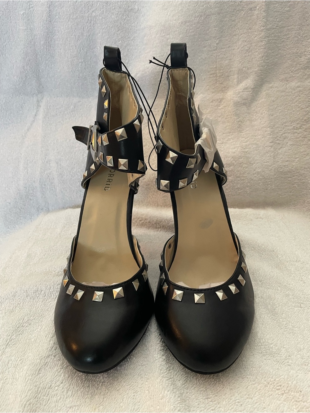 TORRID 9WW: Studded Black Ankle-Strap Women's Heels -